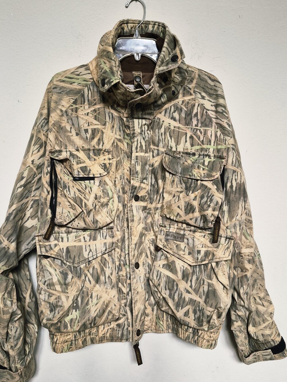 HERTER'S Men's Vintage Hunting Camo Field Jacket - Beige Green Size XL
